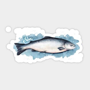 Salmon watercolor Sticker